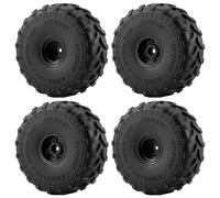 RCHUBAM 1.0" Plus Wheel and Tire Set 80 * 33MM 4Pcs Large Crawler Wheels and Tires for 1/18 TRX4M TFMS FCX24 & 1/24 Axial SCX24 RC Crawler Car Upgrades