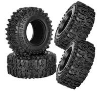 RCHuiWow 1.3" RC Crawler Tire Skins,Multi-Terrain Soft Sticky Rubber Tires(64 * 26mm) for TRX4 SCX24 FCX24 Ascent-18 1/18 1/24 Off-Road RC Car Upgrade Parts,4PCS (Style B)