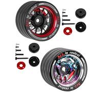 RCHuiWow Aluminum RC Hand Wheel Steering Upgrades Part for Flysky Noble NB4,MT4 MT5 M12 M17,FUTABA 4PX 7PX 10PX,WFLY X9,Remote Control Transmitter Hand Wheel,Red