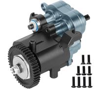 RCHuiWow RC Aluminium Gearbox Upgrades Part for 1/10 TRX4 TRX6 RC Crawler,Alloy Transmission Case 2 Speed Transmission Box Gear Box w/Steel Gear Hops up,Titanium & Black