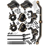 RCHuiWow RC Axle Widening & Diff Cover Upgrades Part for 1/18 Trx4m RC Crawler Car,Brass Front & Rear 5MM Wider Axle Widening(5mm Wider on Each Side) w/ 2pcs Diff Cover for 1/18 Trx4m,Black