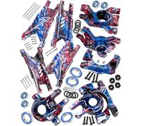 RCHuiWow RC Suspension Arms Caster Block Set Upgrades Part for 1/10 Slash 4x4/Slash 4x4 VXL 4WD,Alluminium Front Rear A Arms,Caster Block,Steering Blocks,Rear Stub Axle Carriers,Colorful