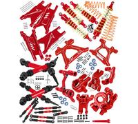 RCHuiWow RC Upgrades Part for 1/10 Slash/Rustler/Stampede 4x4(VXL),Driveshafts,Shock Absorber,A Arms,Shock Towers,Turnbuckles,Caster Block,Steering Blocks,Rear Stub Axle Carriers,Steering,Red