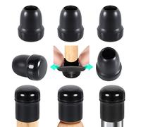 RCHYFEED 24 PCS Chair Leg Caps Sliders for Carpet, 0.55-0.78" Chair Leg Floor Protectors Sliders for Carpet, Silicone Furniture Leg Caps Cups Gliders, Smoothly Slide No Scratches Black Round
