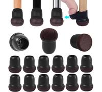 RCHYFEED 24PCS Silicone Chair Leg Caps Floor Protectors 0.75-1.25 inch, Black Chair Leg Covers with Felt Pads Sliders, Rubber Furniture Leg Caps Cups Cover for Protecting Hardwood Floor from Scratches
