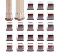 RCHYFEED 24PCS Silicone Chair Leg Floor Protectors 0.55-1.25 inch, Transparent Furniture Leg Caps Cups with Felt Pads for Protecting Hardwood Floors from Scratches, Furniture Sliders Table Leg Cover