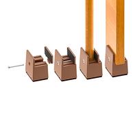 RCHYFEED 5 cm Bed Risers Adjustable Screw Clamp, 2 inch Furniture Risers Heavy Duty 4 Pack Sofa Table Chair Risers Fits 0-1.5" Widths of Furniture Feet, Bed Height Raisers Supports 20,000 lb Brown