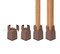 RCHYFEED Adjustable Bed Risers 7,5cm with Screw Clamp, 3 inch Furniture Risers Heavy Duty 4 Pack Sofa Table Chair Risers for Square/Round Furniture Legs Diameter 0.8''-1.6'', Supports 20,000 lb Brown