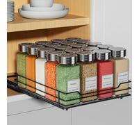 RCHYFEED Pull Out Spice Rack Organizer for Cabinet,Slide out Spice Organizer for Inside Cabinets,Heavy Duty Spice Organization for Kitchen and Pantry,Seasoning,Sauces(1-Tier,8.5" Wx10.5 Dx2.5 H)