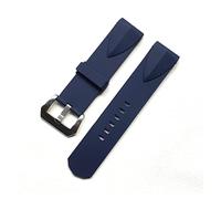 RCIDOS Top Aesthetics 22mm 24mm Black Blue Silicone Rubber Watchbands For Corum For ADMIRAL For CUP Wacth Strap Wristband Bracelet Without Buckle (Color : Blue with buckle, Size : 24mm)