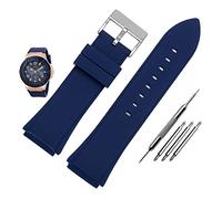 RCIDOS Top Aesthetics Rubber Watchband 22mm Blue Color Silicone Rubber Bracelet For Guess W0247G3 For W0040G3 For W0040G7 Watches Band Sport Watch Strap (Color : Blue silver buckle, Size : 22mm)