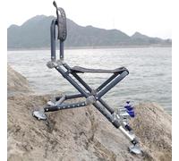 RCJCQSR Aluminum Folding Fishing Chair Portable Lightweight Leisure Chair with Adjustable Backrest Legs, Heavy Duty Professional Outdoor Fishing Chair with Backpack, for Uneven Ground