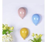 RCJCQSR Ceramic Balloon Wall Hanging Sculpture, Balloon Wall Art Wall Decoration,Cute Kid's Room Balloon Decorations for Living Room Kids Bedroom Nursery Office Decor Gifts (Size:1 piece,Color:White)