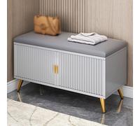 RCJCQSR Hallway Bench Shoe Cabinet Shoe Bench, Storage Bench With 2 Drawers & Padded Seat Cushion, Hidden Storage, Hallway Storage Unit(Size:60 * 30 * 50cm,Color:Grey)