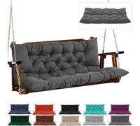 RCJCQSR Outdoor Swing Cushions 3 Seater Waterproof, Porch Swing Cushion with Ties Replacement Bench Cushions for Outdoor Patio Furniture with Backrest for Lawn and Garden(Color:Dark Gray)