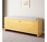 RCJCQSR Shoe Cabinet Wooden Shoe Rack Bench with 2 Flip Drawers, Entryway Bench with Solid Wood Frame，Modern Shoe Rack Organizer with Padded Seat for Bedroom Hallway(Size:39x12x18inch,Color:B)