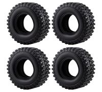RCLIONS 4PCS 2.6” Beadlock Tires with Foam Insert 136 * 55mm for 1/10th RC Crawler Buggy Truck Car Upgrade Parts (Softer)