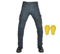 RCLONGEU Mens Women's Motorcycle Jeans Motorbike Pants for Biker Pants Protective Motorcycle Trousers with 4X Protect Pads (Grey,M)