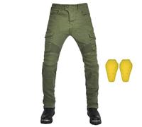 RCLONGEU Mens Women's Motorcycle Jeans Motorbike Pants for Biker Pants Protective Motorcycle Trousers with 4X Protect Pads (Green,6XL)