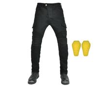 RCLONGEU Mens Women's Motorcycle Jeans Motorbike Pants for Biker Pants Protective Motorcycle Trousers with 4X Protect Pads (Black,XXS)