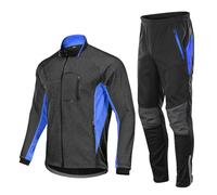RCLONGEU Motorcycle Jacket And Trousers Set, Waterproof Motocross Riding Jacket Windproof Touring Suits, Autumn Winter for Men and Women Racers Motorbike Clothing (Blue,XXL)