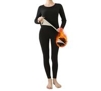 RCLONGEU Womens Thermal Underwear Set Crew Neck Long Sleeve Top & Leggings Pants Winter Warm Base Layer Set for Ladies