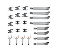 RCmall 24-in-1 Pneumatic Technical Parts Linear Actuator & Hydraulic Pump Kit with Push Rods & Connectors for MOC Robot, Car DIY Engineering Projects Compatible with Major Building Blocks