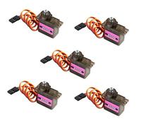 RCmall 5PCS 9G Micro Digital Mini Servo Upgraded MG90D 180/270/360 Degree Power Functions Full Metal Gear Brush Motor for RC Plane Helicopter Drone Parts (180 Degree)