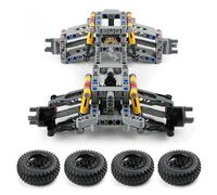 RCmall DIY MOC 4WD RC Car Chassis Kit with Independent Suspension System, Differential Gear, Steering Axle and Wheels for Crawler Building, Technical Construction Set for Adults & Teens (Full Set)