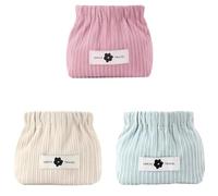 RCMMQHHY 3-piece women's travel cosmetics storage bag with elastic sealing design, a corduroy small makeup bag that can store lipstick, perfect for daily use