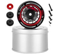 RCMYou RC Hand Wheel Remote Control Upgrades Part for Sanwa MT4 MT5 M12 M17/Flysky Noble NB4/Futaba 4PX 7PX 10PX/Wfly X9,Aluminum Hand Steering RC Wheel Handwheel,Red