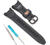 RCNZWQB Resin Replacement Watchband Compatible with Casio PRG-50 PRG-60 Protrek Men's Sport Waterproof Watch Strap Bracelet Watch Accessories (Black buckle), 21mm