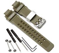 RCNZWQB Resin Strap Compatible with Casio G-Shock GA-1000 GW-4000 GA-1000 GWA1100 Watch Strap Men's Sport Waterproof Replacement Bracelet Rubber Wristband Accessories with tool (Armygreen), 16mm