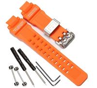RCNZWQB Resin Strap Compatible with Casio G-Shock GA-1000 GW-4000 GA-1000 GWA1100 Watch Strap Men's Sport Waterproof Replacement Bracelet Rubber Wristband Accessories with tool (Orange), 16mm