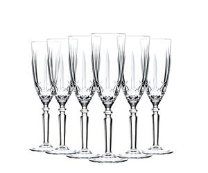 RCR 12x 200ml Crystal Glass Champagne Glasses Orchestra Range Prosecco Fizz Stemware Glass Flutes Set - Gift Boxed - Made in Italy Crystal