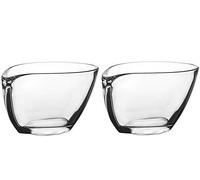 RCR 2-Pack 8.5cm Tall Clear Crystal Glass Dessert/Fruit Bowls | Dishwasher Safe Oval Shape Serving Dishes, Dining Table Centrepieces | Small Durable & Decorative Trifle Bowls for Salads & Desserts
