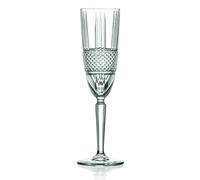 RCR 26968020006 Brillante Champagne Flutes, 185 ml, Set of 6 Elegant Clear Crystal Prosecco Glasses, Dishwasher Safe, Perfect for Birthdays, New Homeowners, Weddings, Anniversary, Events & Occasions