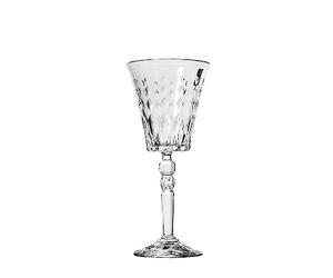 RCR 27279020006 Crystal 6 Piece Marilyn Wine Glass Set - Clear Wine Glasses, Modern Cut Glass Goblets, 259ml Capacity, Made in Italy, Ideal for New Homeowners, Events and Parties, Dishwasher Safe