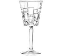RCR 27435020006 Crystal Wine Glass - Set of 6, 280ml, Luxion Stem Wine Glasses, Unique Etna Geometric Effect, Dishwasher Safe Glassware, Celebration Party Barware Set for Red, White, Rosé