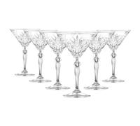 RCR 6X 210ml Melodia Martini Glasses - Espresso Margarita Champagne Cocktail Gin Wine Drinking Party Coupe Glass Set Crystal