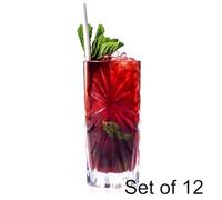 RCR COMBO-3110 Oasis Crystal Hi Ball Cocktail Glasses, Set of 12 Tall Drinking Glasses, Dishwasher Safe Drinking Tumblers for New Homeowners, Special Occasions, Cocktails, Mocktails, 360ml Tumblers