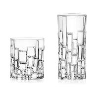 RCR COMBO-8027 Crystal 6 x Etna Hi-Ball Tumblers & 6 x Etna Short Glasses, Set of 12 Whiskey Scotch Tumbler, Long Drink Glassware, Dishwasher Safe, Cocktail Parties, Celebration Drink Glasses