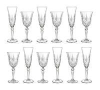 Rcr Crystal 12Pc Melodia White Wine Glasses & Champagne Flutes Set