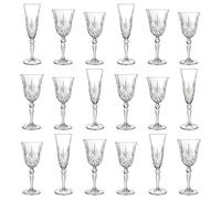 RCR Crystal 18pc Melodia Red & White Wine Glasses & Champagne Flutes Set in Clear RCR Crystal Clear