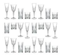 Rcr Crystal 24Pc Melodia Glassware Set - Dishwasher Safe Glass Wedding Christmas Birthday Party Drinking Glassware Goblet Gift Set