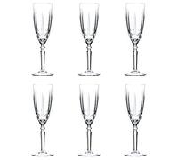 RCR Crystal 6x 200ml Crystal Glass Champagne Glasses - RCR Orchestra Range Prosecco Fizz Stemware Glass Flutes Set - Gift Boxed - Made in Italy