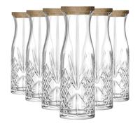 RCR Crystal Melodia Glass Carafes with Cork Lid - 1L - Pack of 6 in Clear RCR Crystal Clear