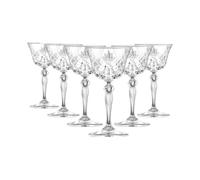 RCR Melodia Crystal Coupette Glass Set - 6 x 160ml Elegant Cocktail Glasses, Made in Italy