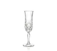 RCR Opera Set Of 6 Crystal Champagne Flutes Stemmed Wine Glasses