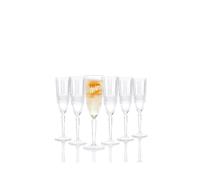 RCR Set of 6 Clear 'Brilliante' Crystal Glass 185 ml Champagne Flutes RCR Clear